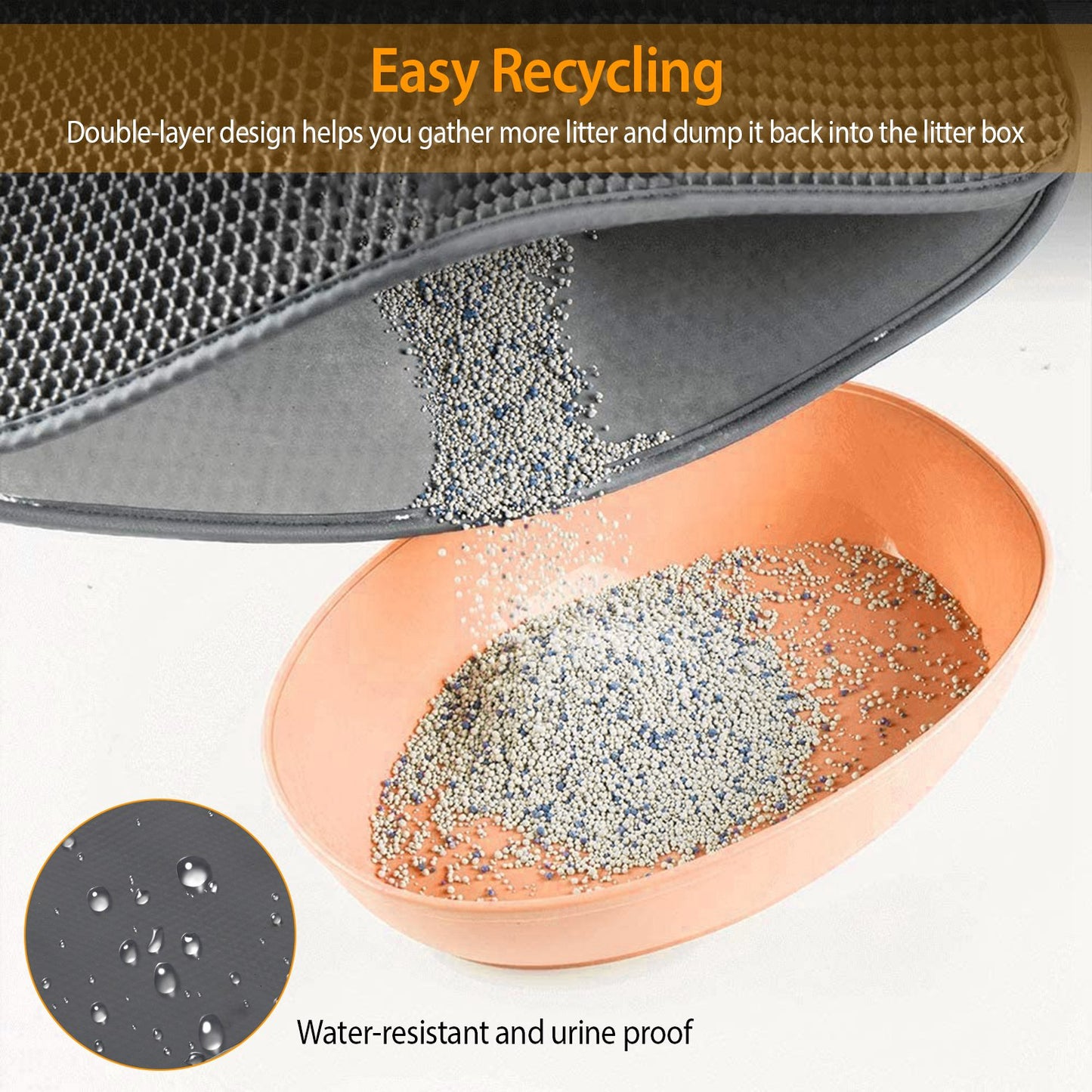 Double Layer Cat Litter Mat with Honeycomb Design