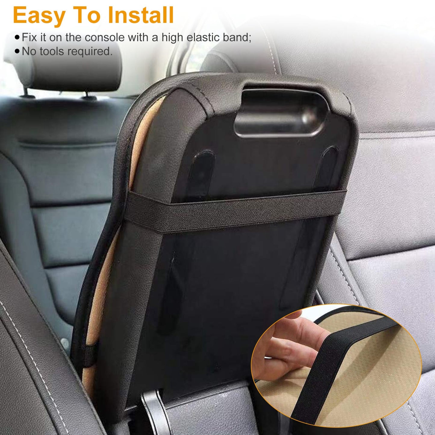 Car Armrest Pad Cover - PU Leather Console Cushion Protector