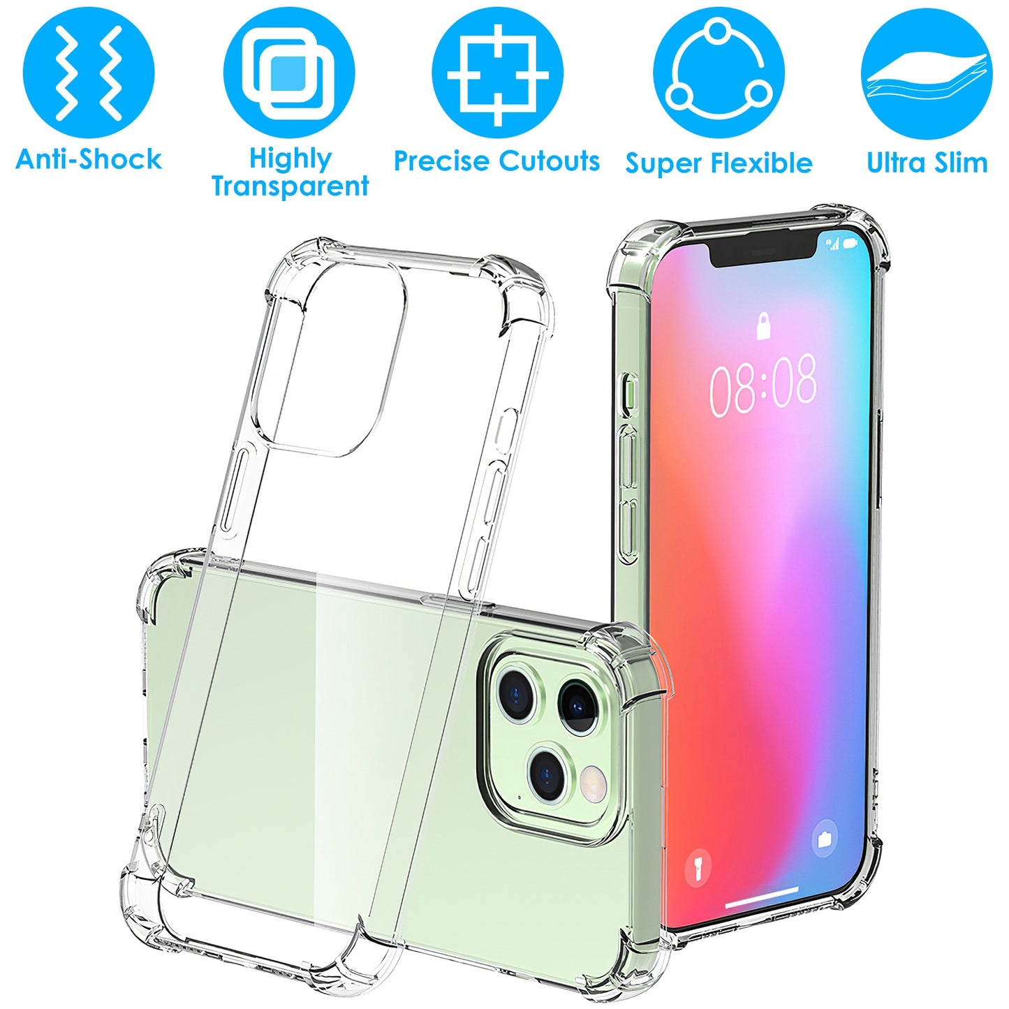 Clear iPhone Case with Shockproof Air Cushion Corners