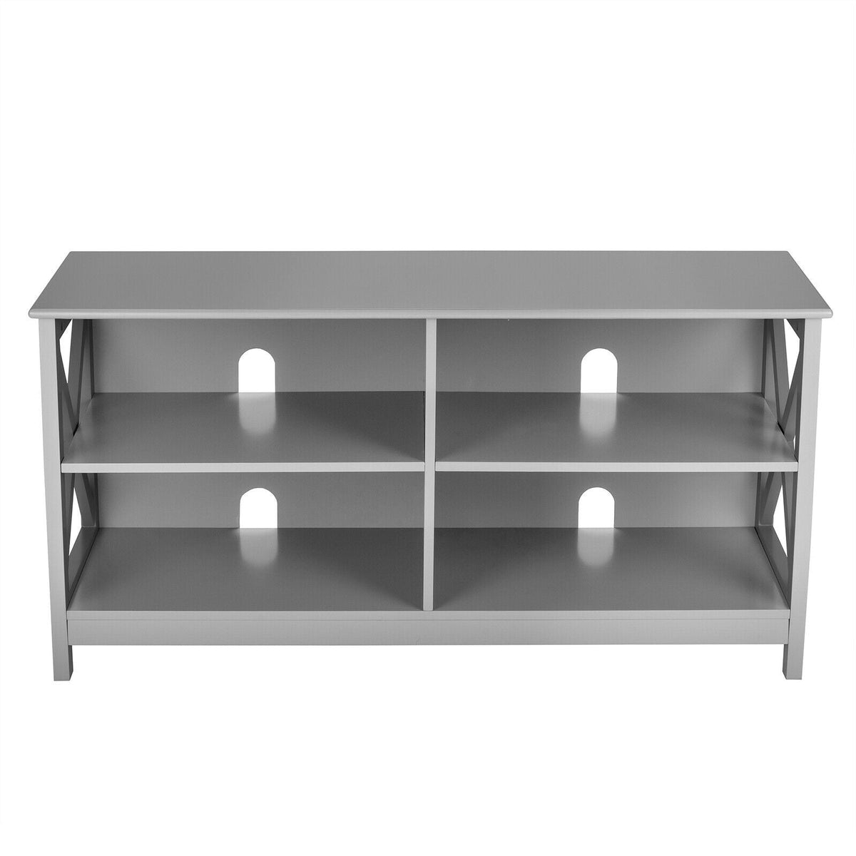 Wooden TV Stand Entertainment for TVs up to 55 Inch with X-Shaped Frame