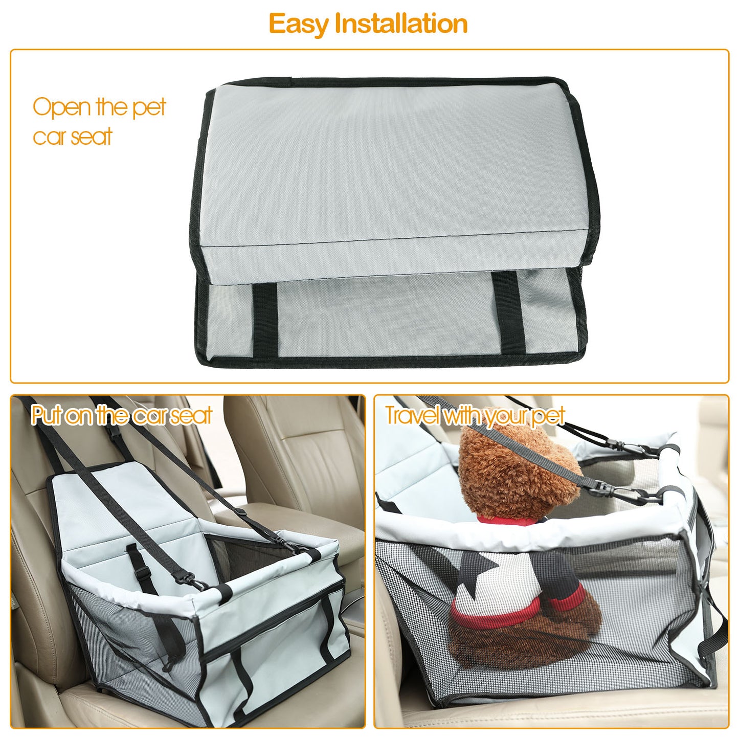 Dog Booster Car Seat for Small Pets Up to 20 Lbs