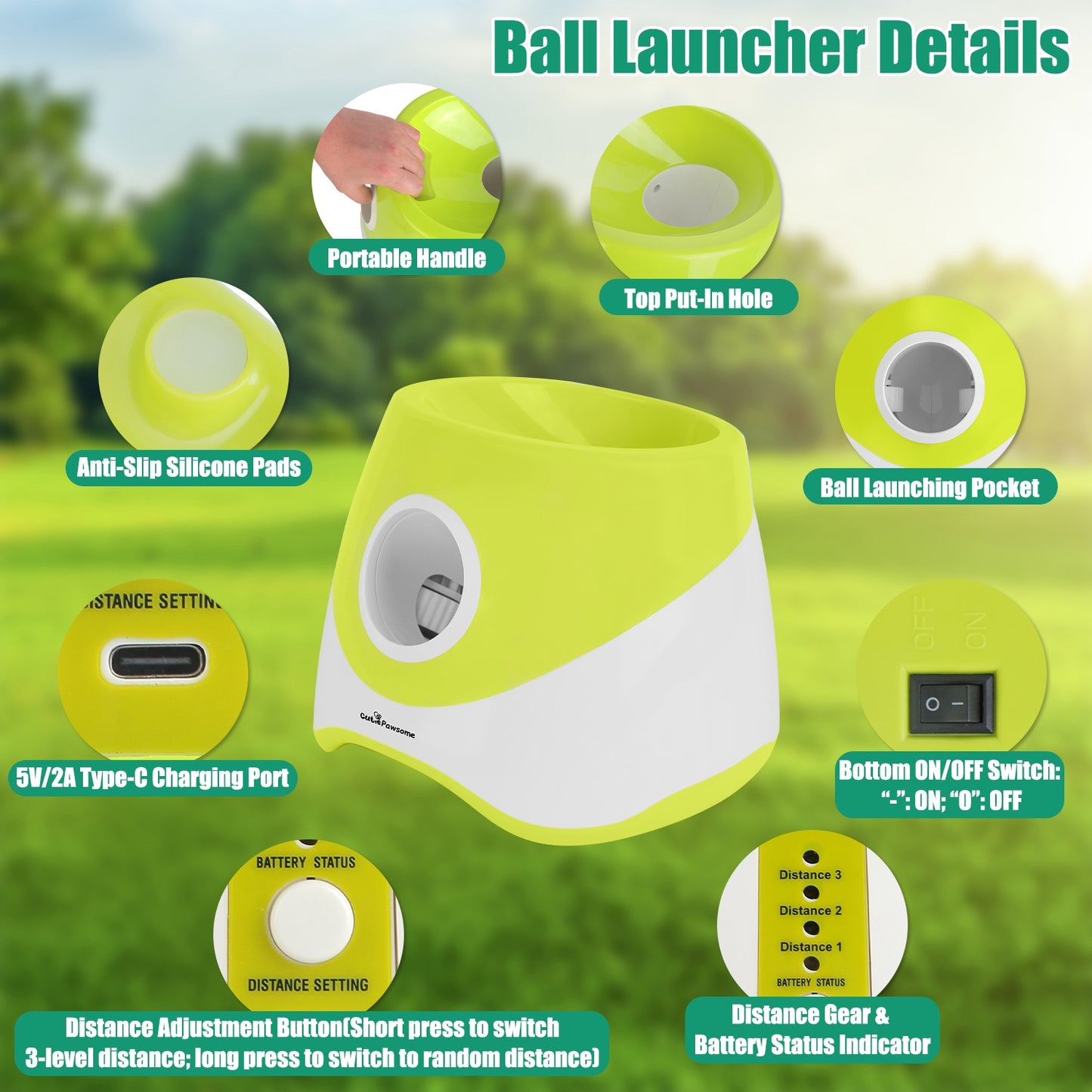Automatic Dog Ball Launcher with 3 Distance Settings