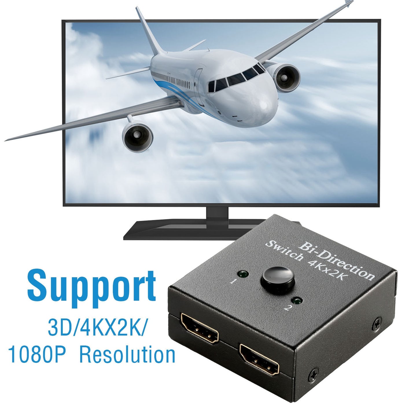HDMI Bi-Directional Switch Splitter 2x1 1x2 4K 3D
