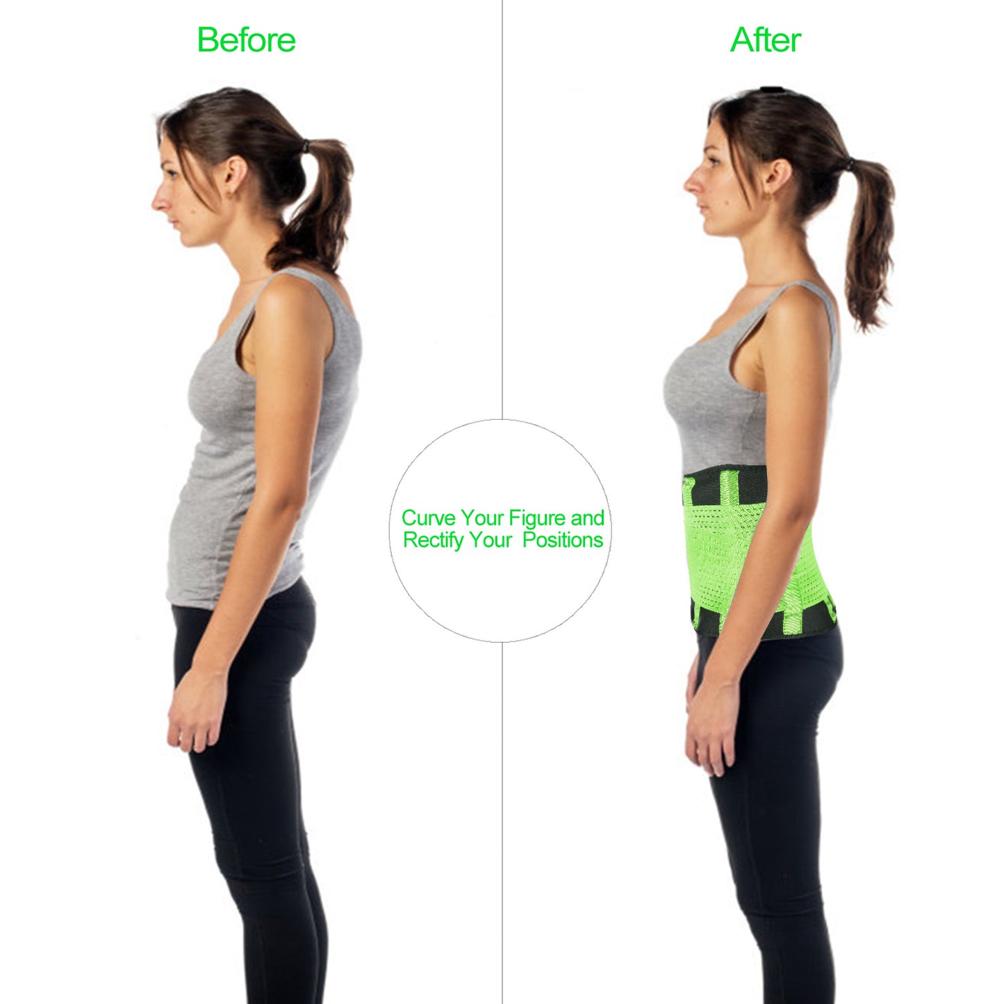 Waist Trainer Belt with Back Support - Adjustable Slimming Band