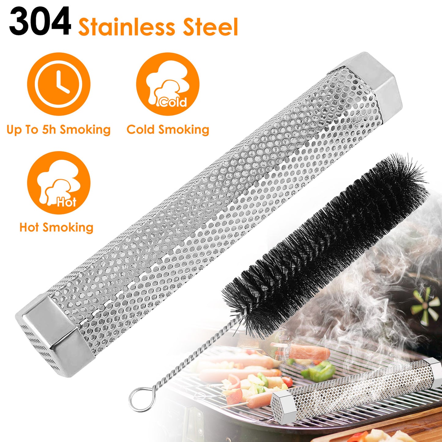 Pellet Smoker Tube 12 Inch Hexagonal Stainless Steel