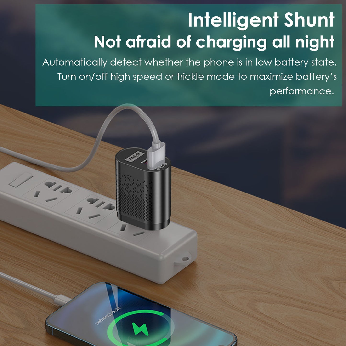 65W USB-C Fast Wall Charger with Dual Port PD 3.0