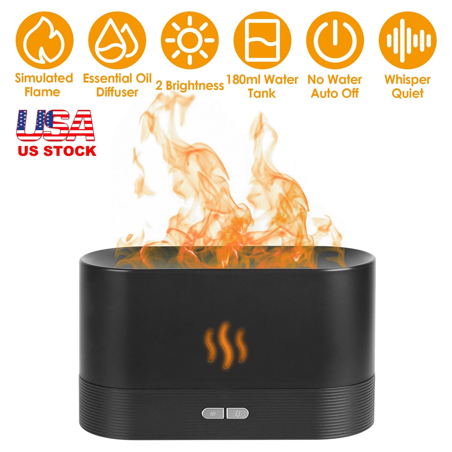3D Flame Air Aroma Humidifier