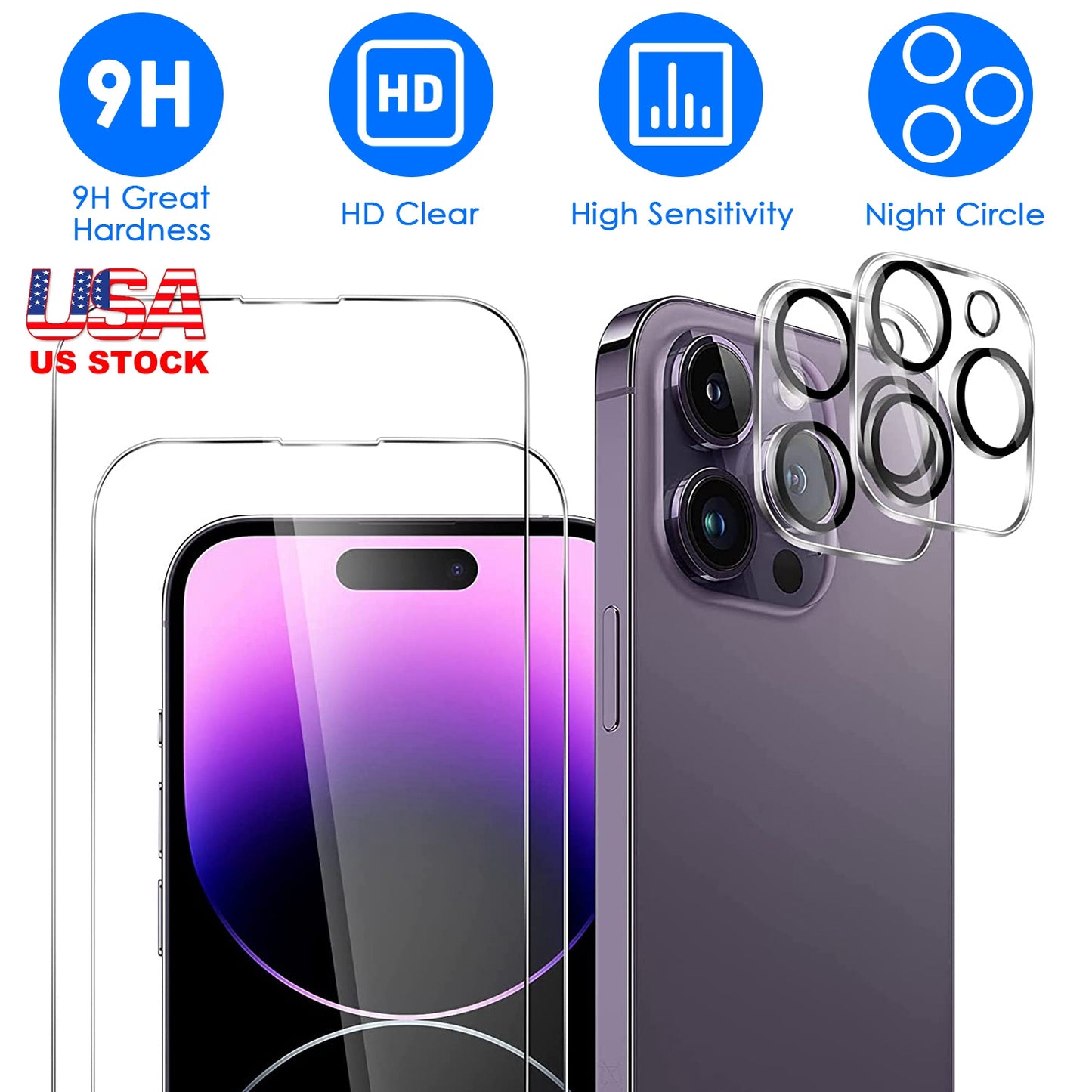 Camera Lens Protector for iPhone 12/13/14 - 9H Tempered Glass