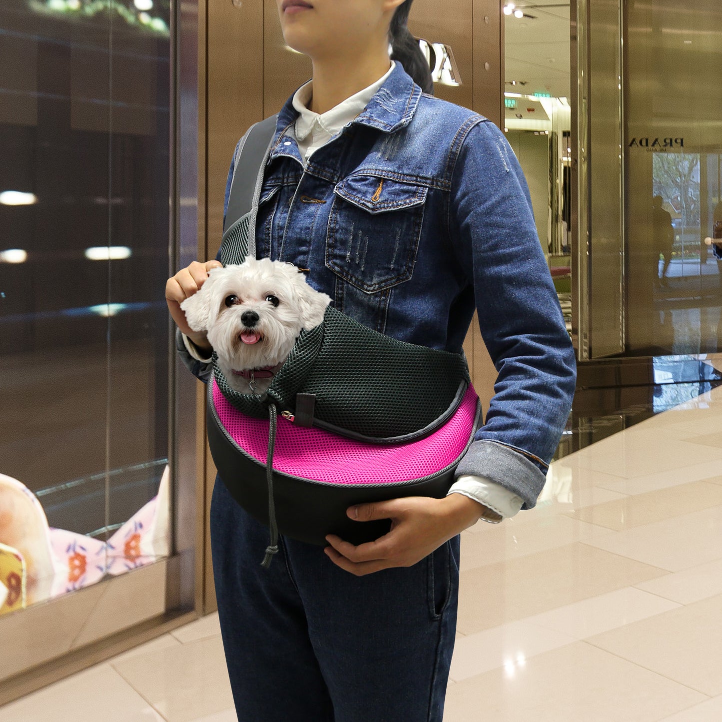 Pet Carrier Sling Bag for Small Dogs & Cats - Hands Free