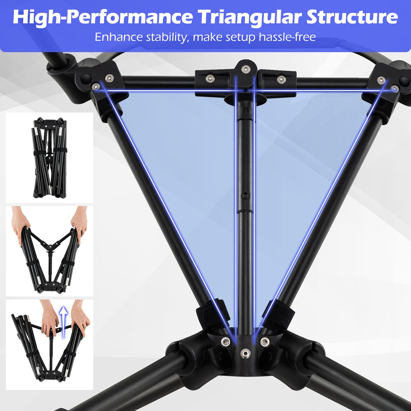 High Back Portable Camping Chair with Pillow and Carry Bag