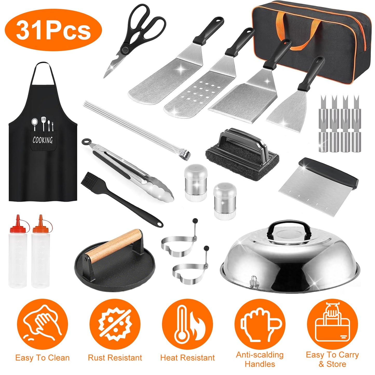 31-Piece Griddle Accessories Kit with Storage Bag