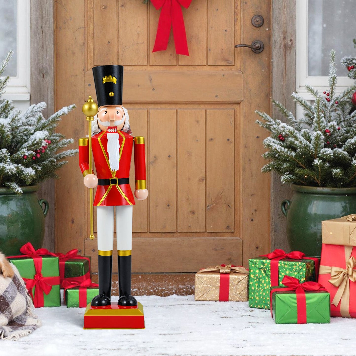 32.5 Inch Christmas Nutcracker with High Hat and Beautiful Scepter