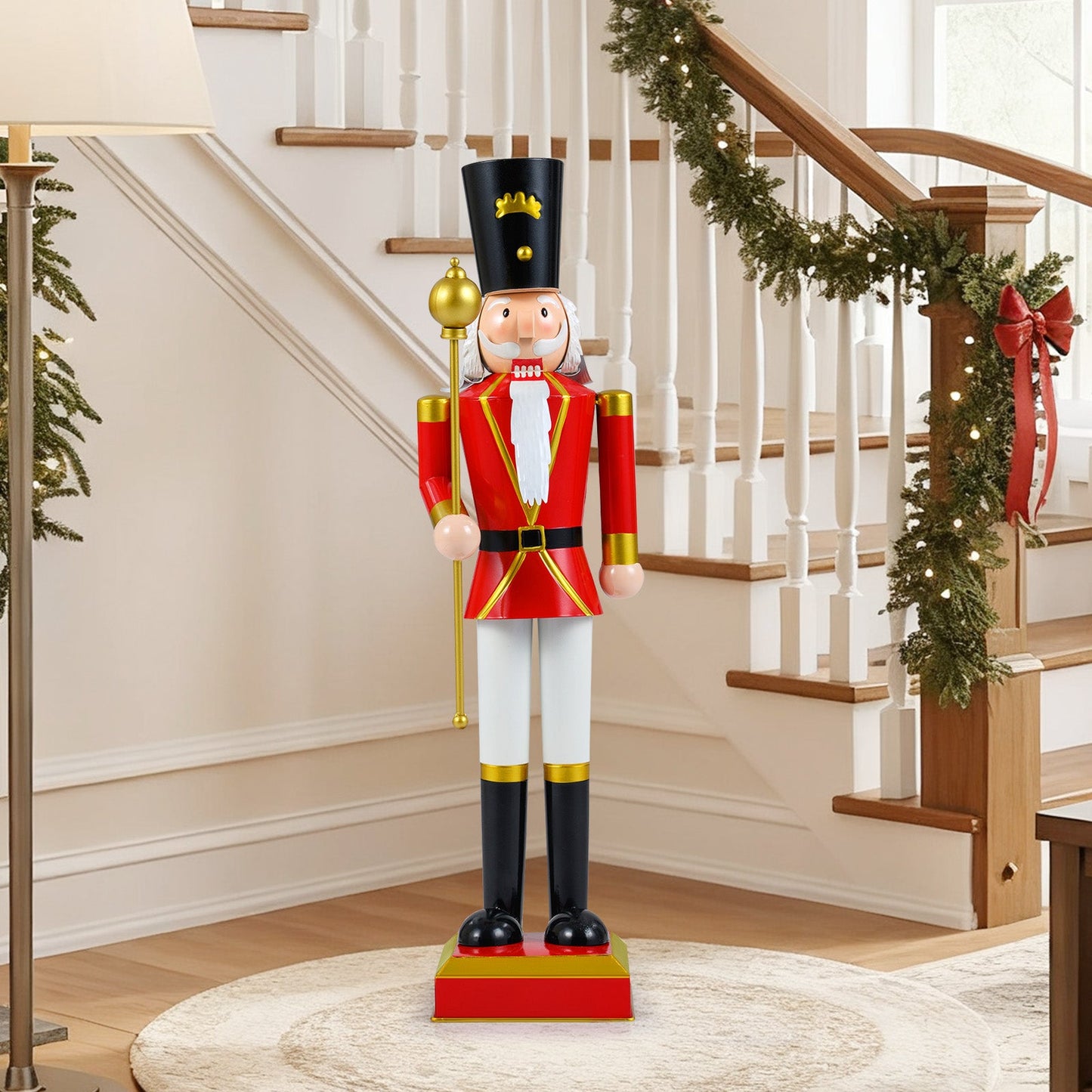 32.5 Inch Christmas Nutcracker with High Hat and Beautiful Scepter