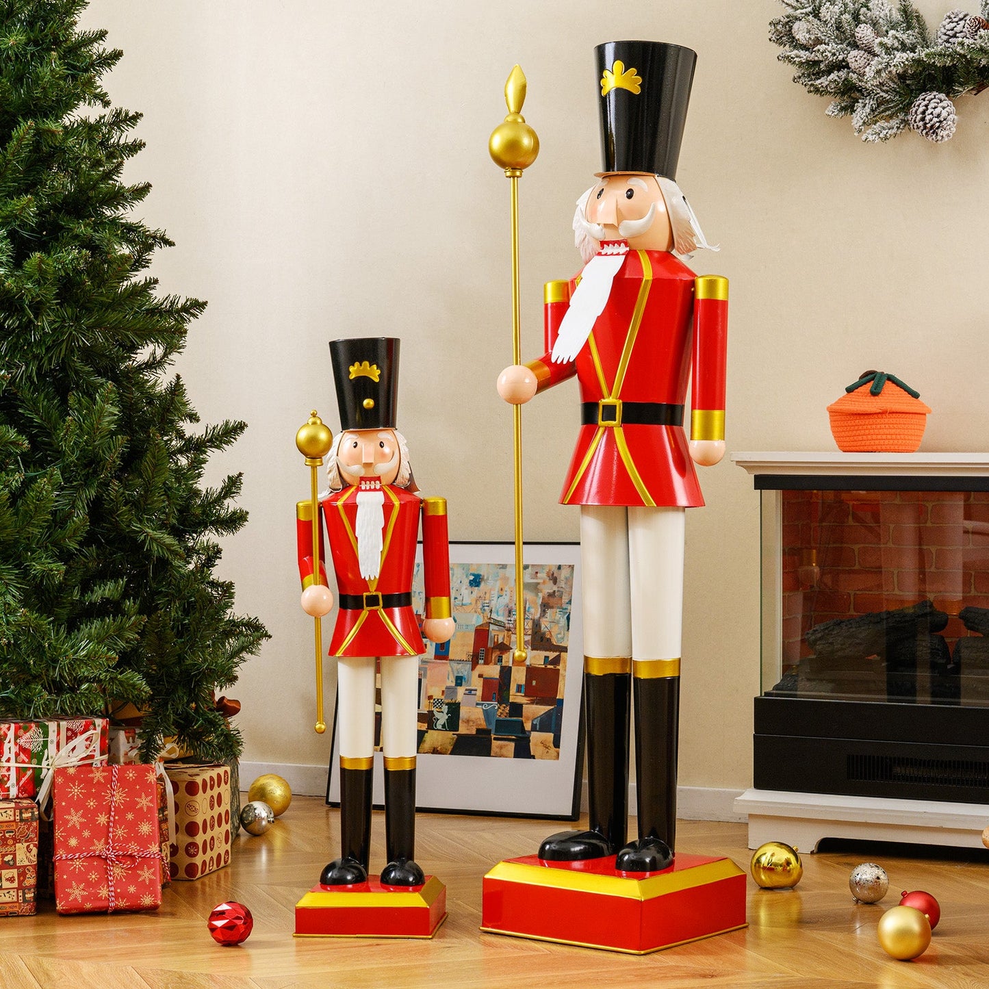 32.5 Inch Christmas Nutcracker with High Hat and Beautiful Scepter