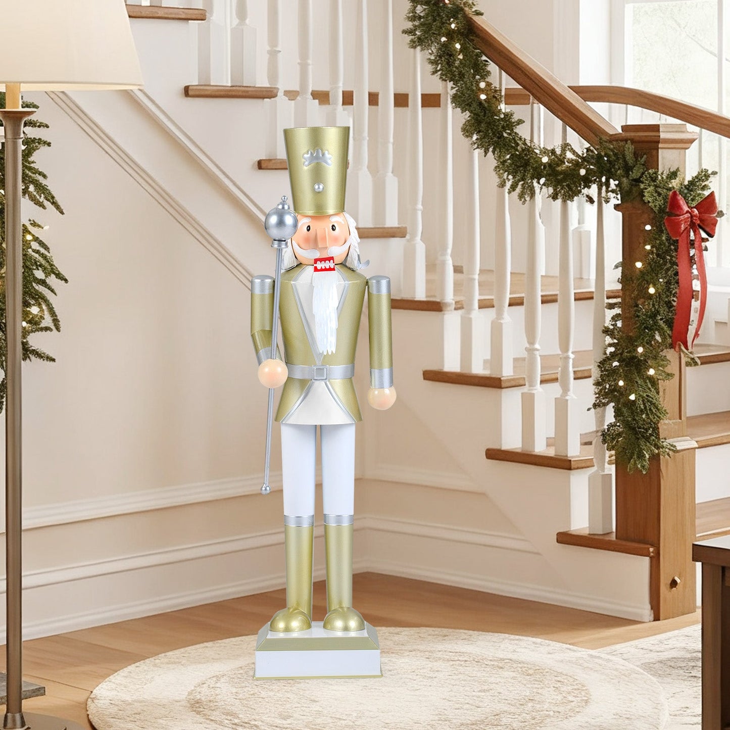 32.5 Inch Christmas Nutcracker with High Hat and Beautiful Scepter