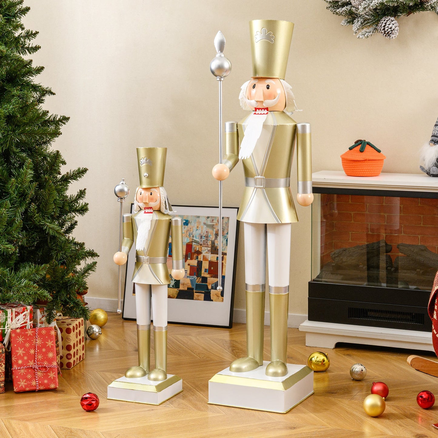 32.5 Inch Christmas Nutcracker with High Hat and Beautiful Scepter