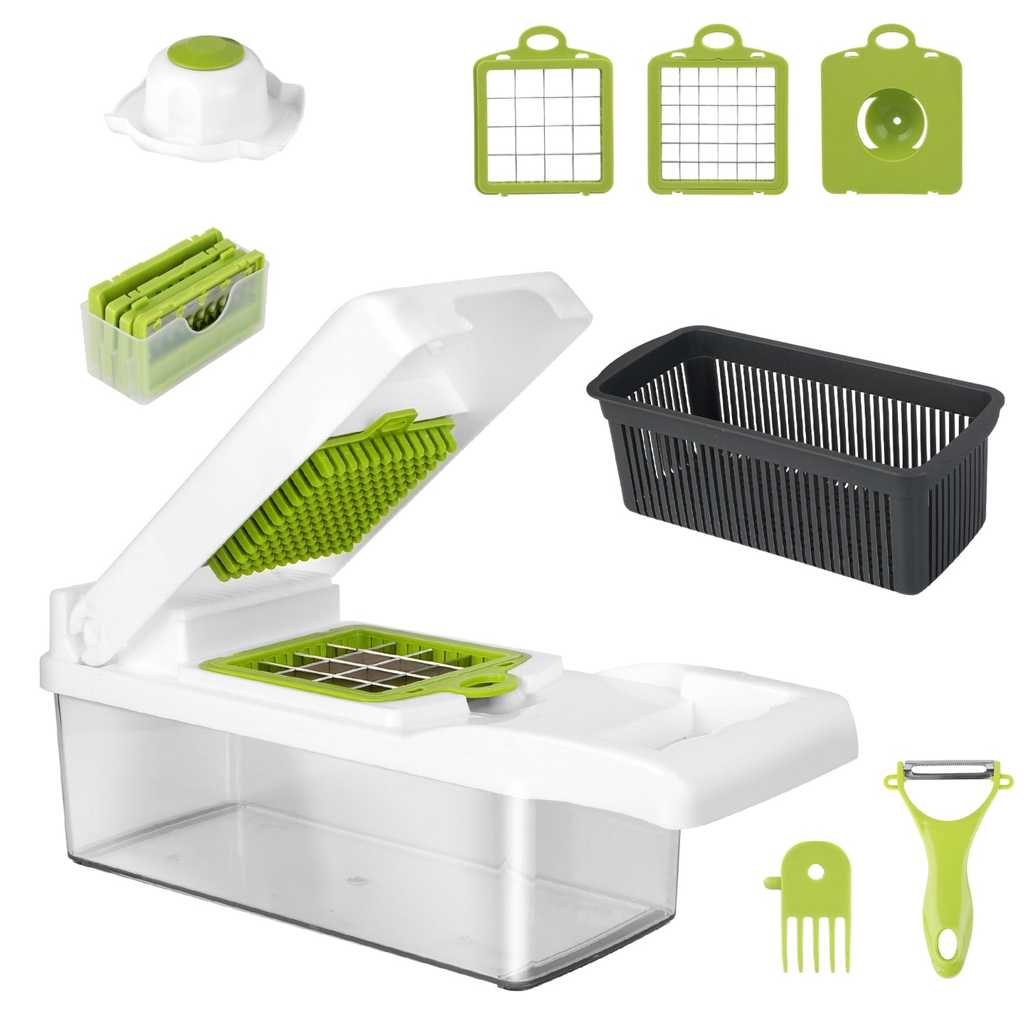Vegetable Chopper 12-in-1 with Container and Hand Protector