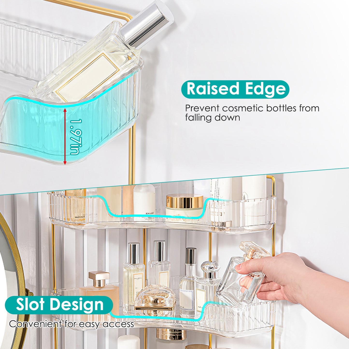 3-Tier Corner Countertop Organizer for Bathroom & Vanity