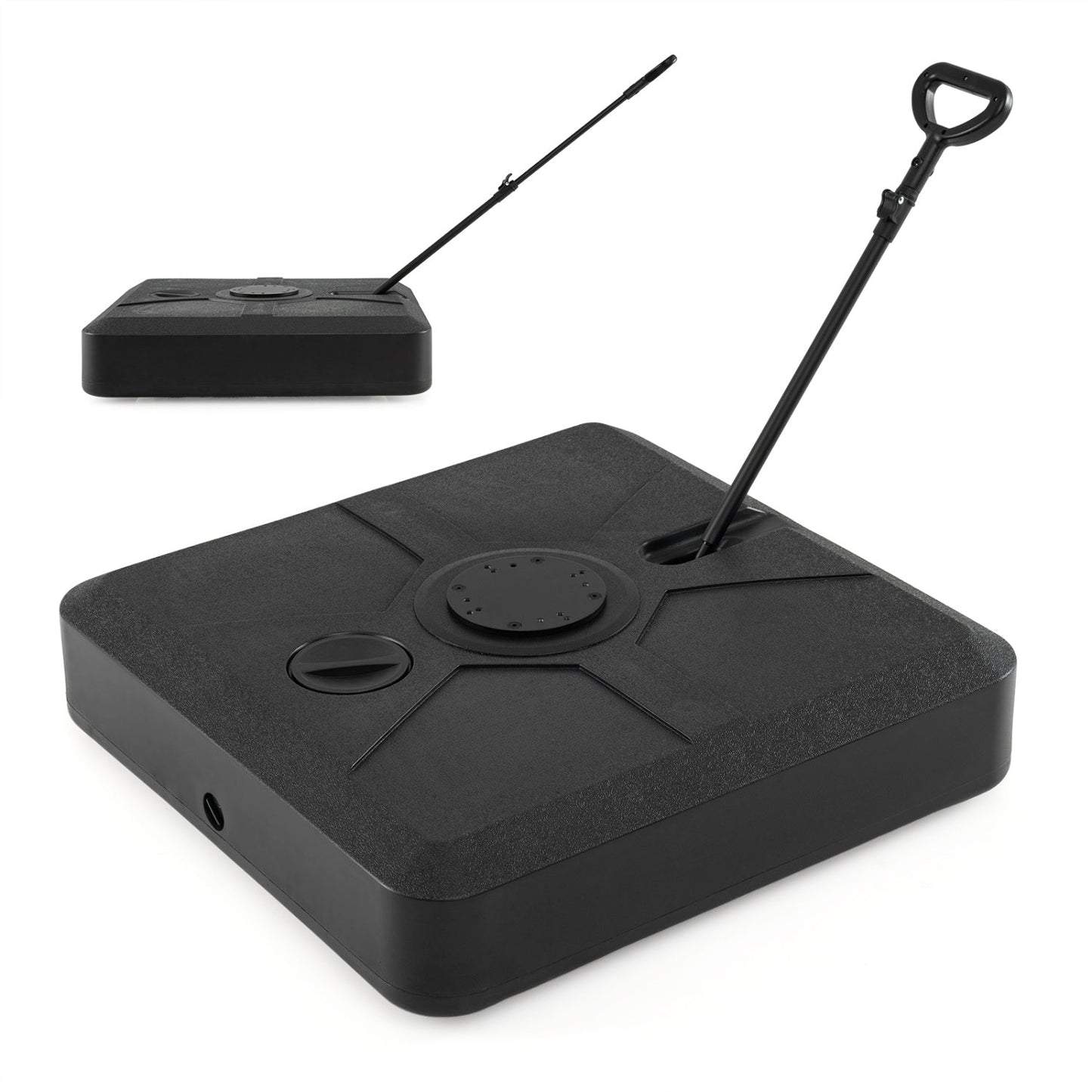 330 lbs Weighted Cantilever Umbrella Base with Wheels and Retractable Pull Rod