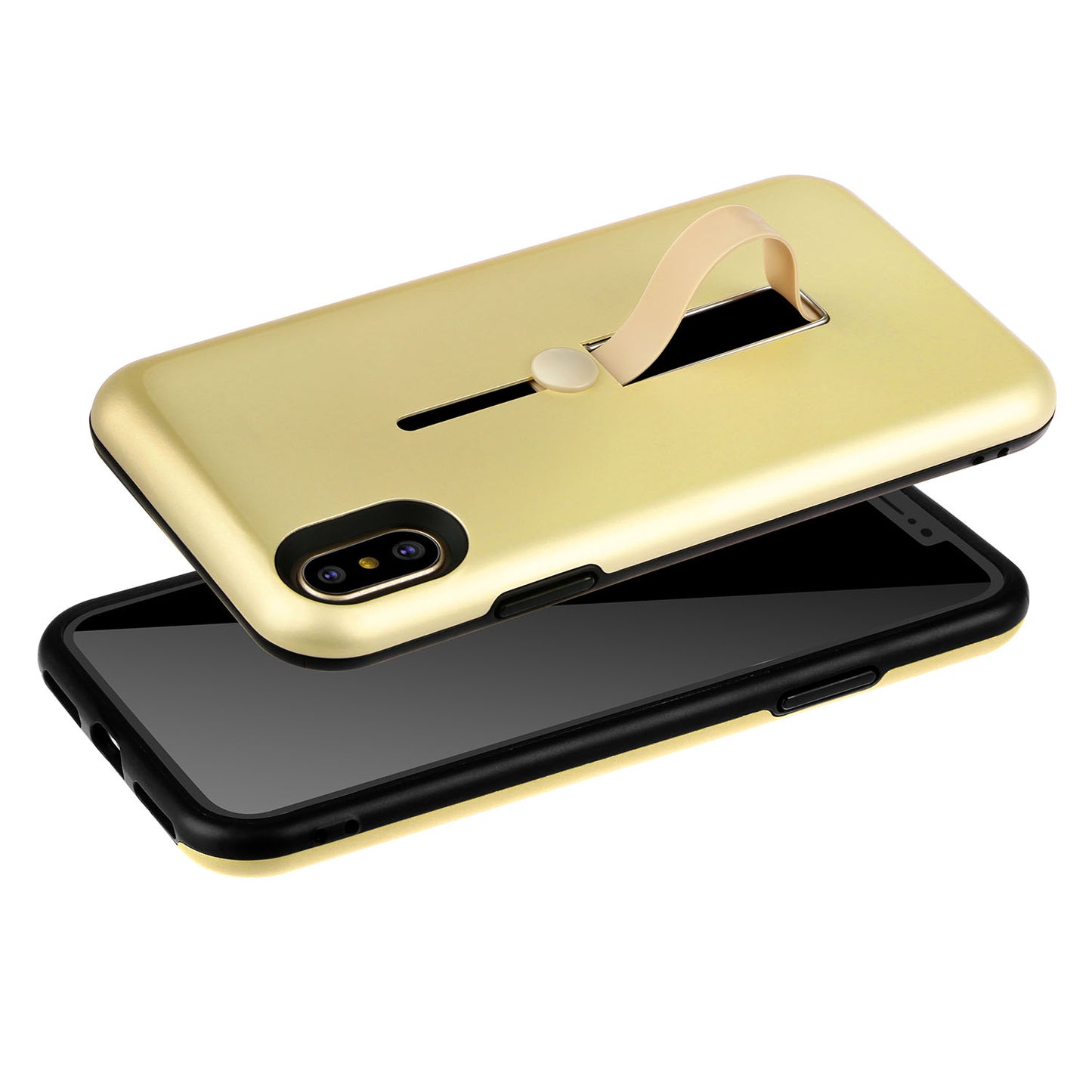 iPhone X Case with Finger Strap and Kickstand