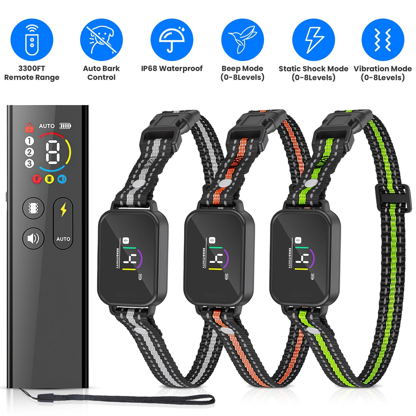 Dog Training Collar with Remote and Bark Control