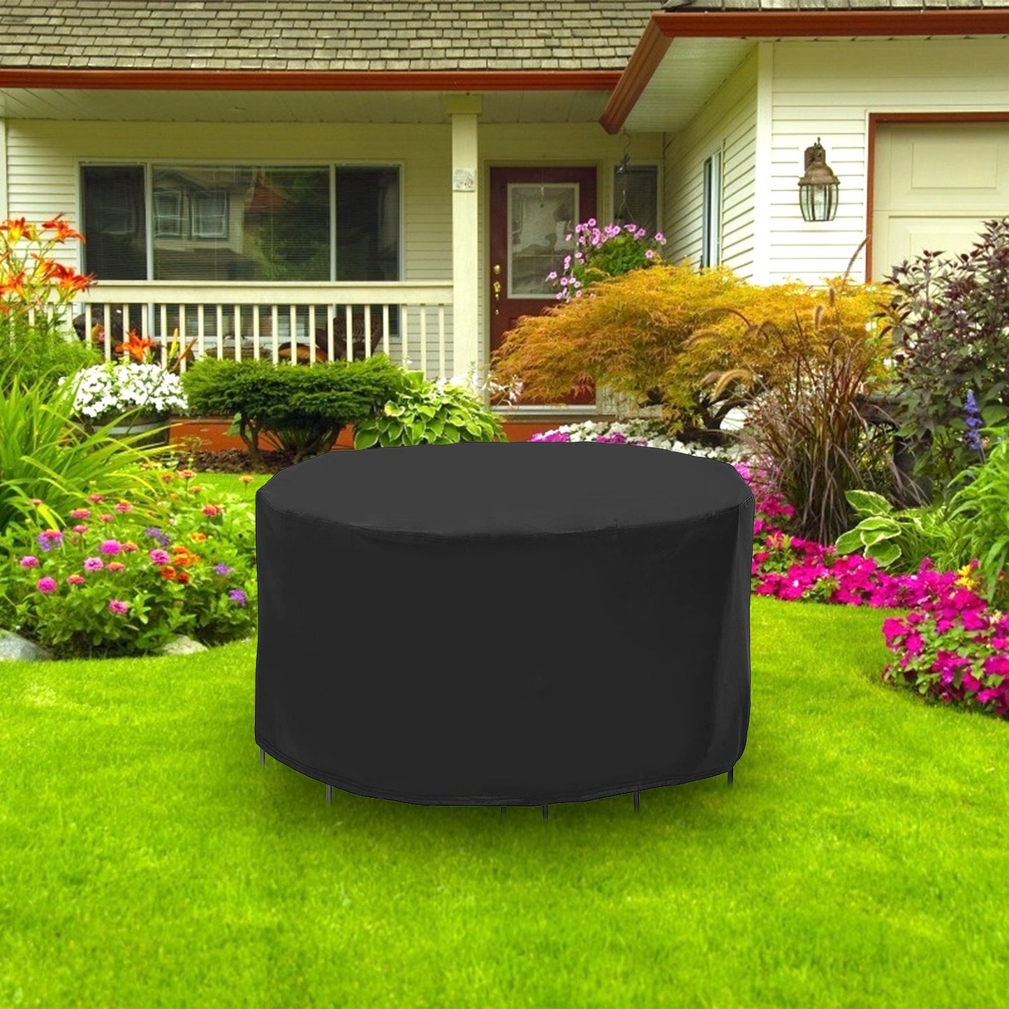 Round Patio Furniture Cover 73x43in - UV & Water Resistant