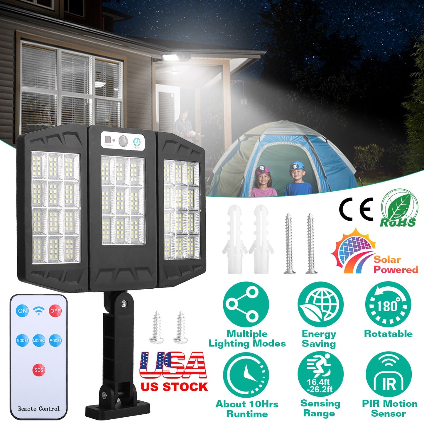Solar Wall Light with Motion Sensor and Remote Control