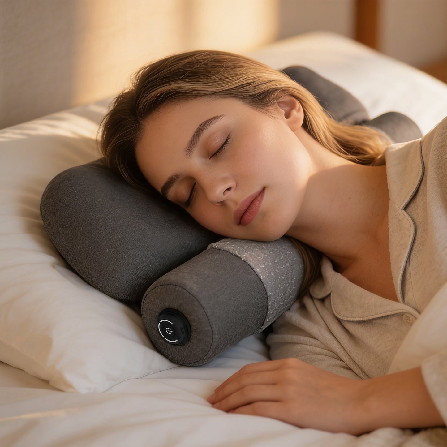 Heated Memory Foam Neck Pillow with 3-Level Heat Therapy