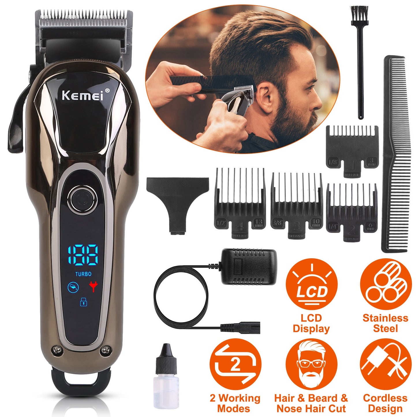 Premium Cordless Electric Hair Clipper