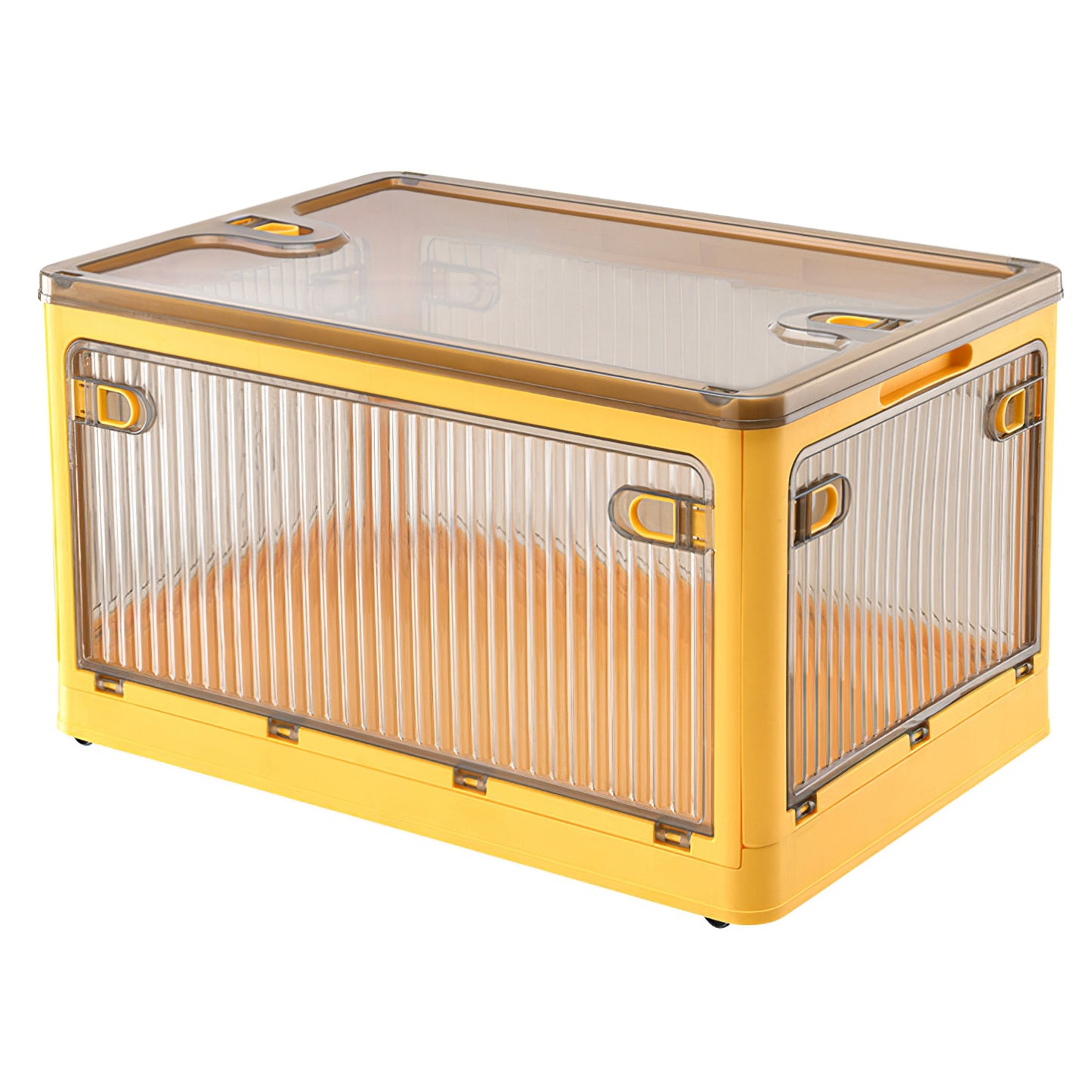 70QT Foldable Storage Bin with Lid and 4 Side Doors