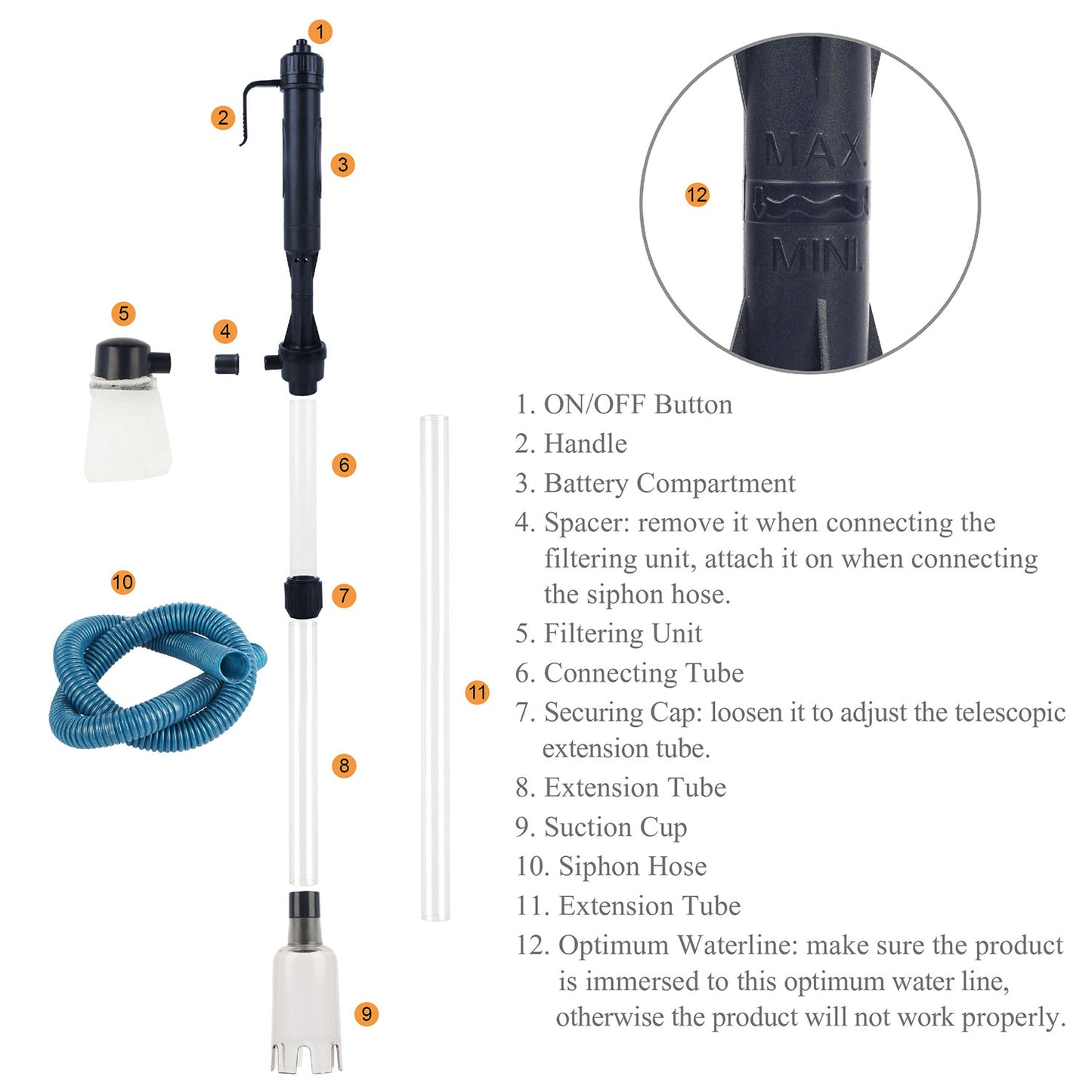 Aquarium Gravel Vacuum Cleaner - Battery Operated