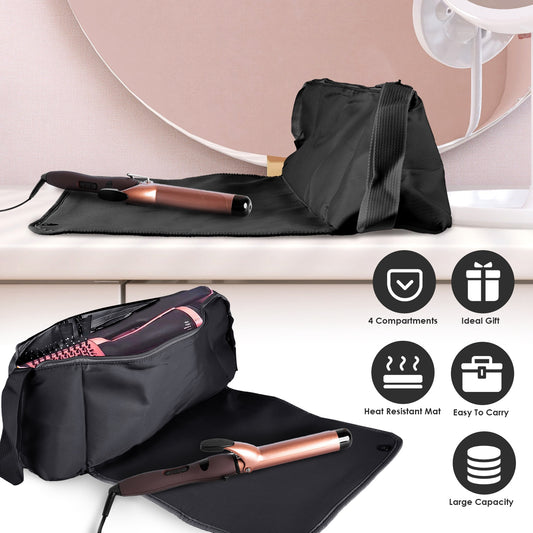 2 In 1 Hair Tools Travel Bag and Heat-resistant Mat