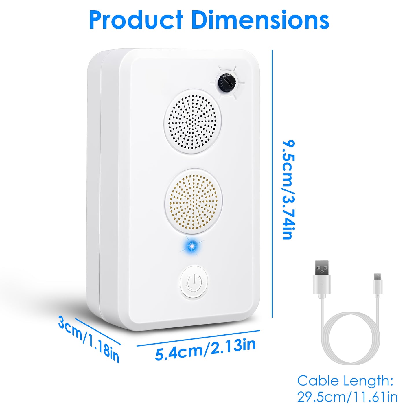 Ultrasonic Bat Repellent 2-Pack Rechargeable Indoor Outdoor