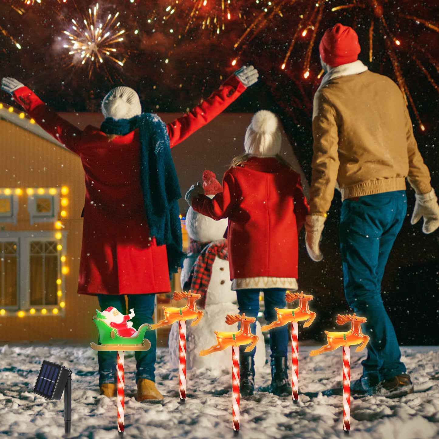 Solar Christmas Pathway Lights 5-Pack with 8 Lighting Modes