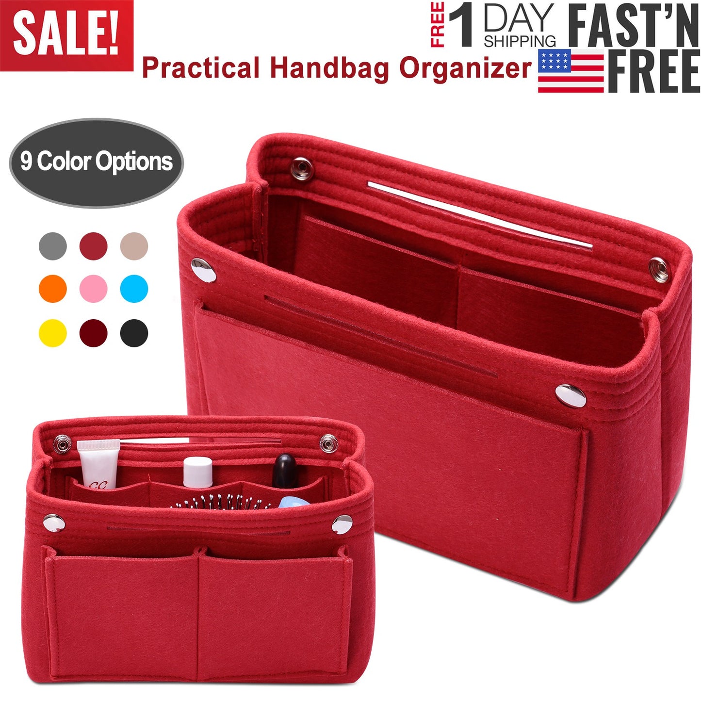 Felt Handbag Insert Organizer Purse