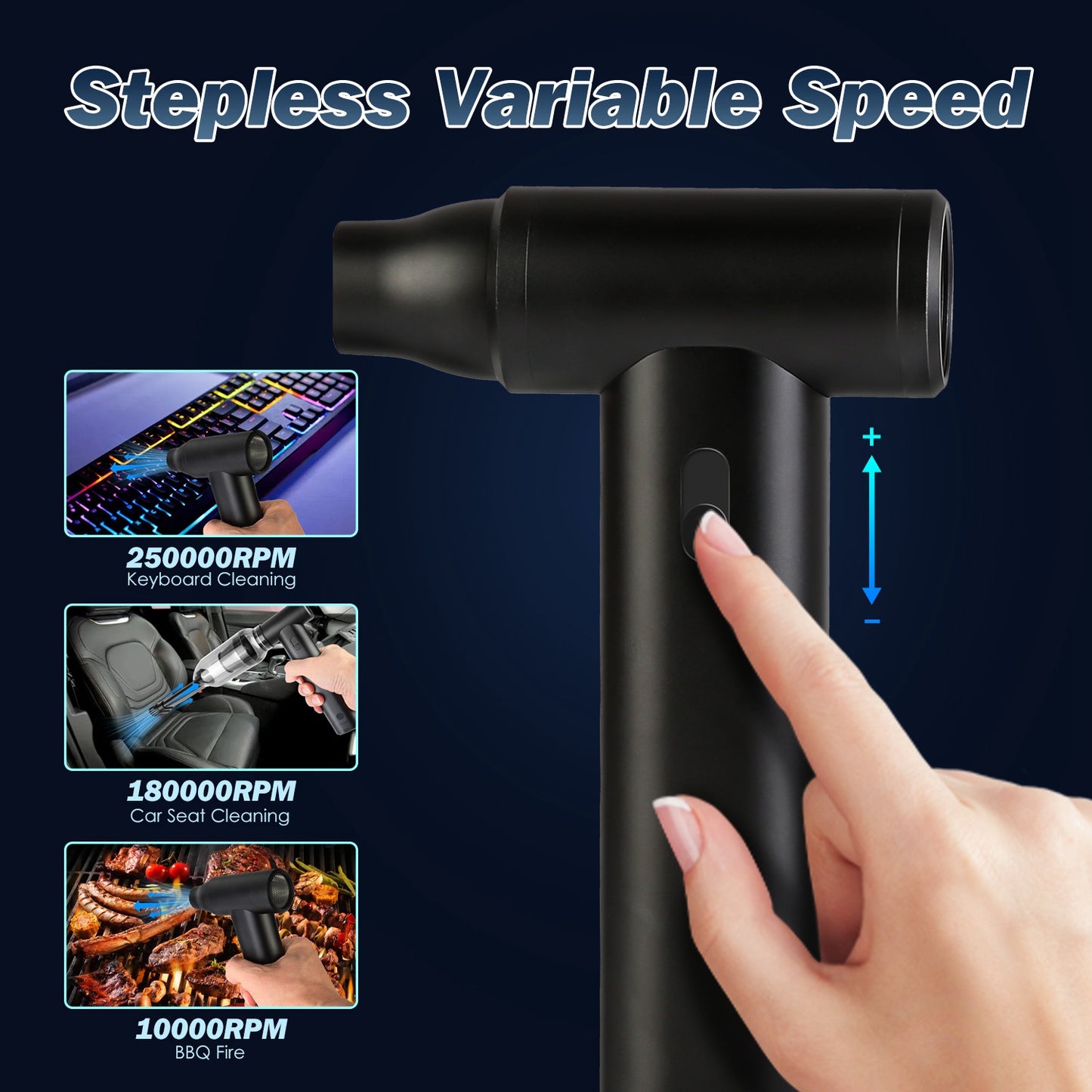 Cordless Air Duster 130,000 RPM with 19 Accessories