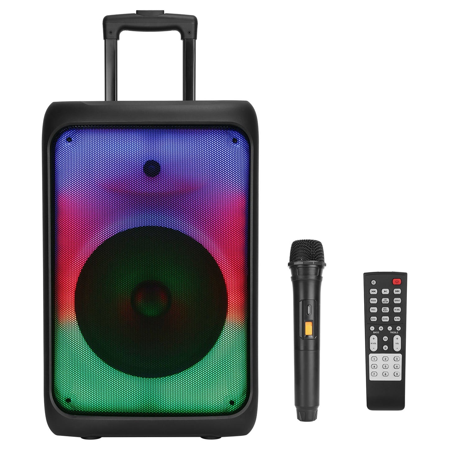 Portable Bluetooth Party Speaker with RGB Lights & Microphone