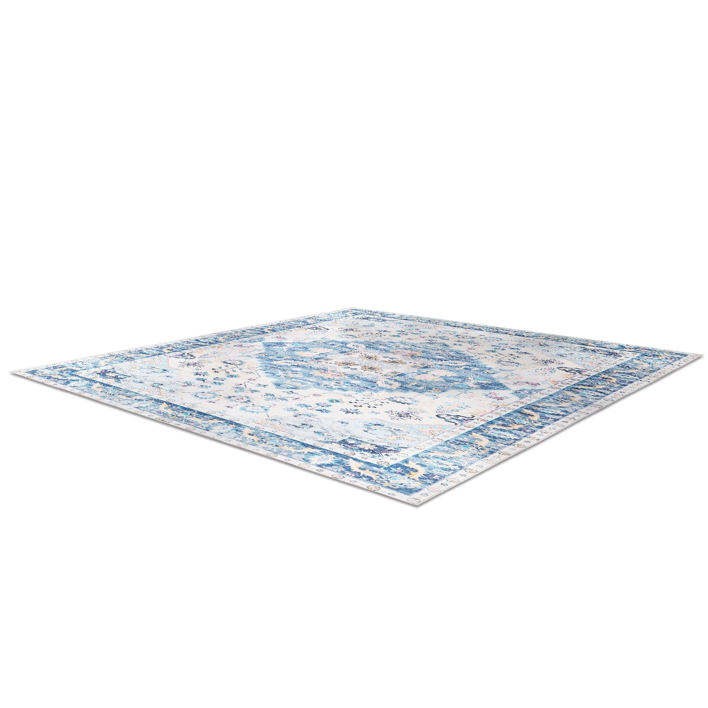 Vintage Area Rug 6x9 FT Non-Slip Washable Soft Faux Cashmere