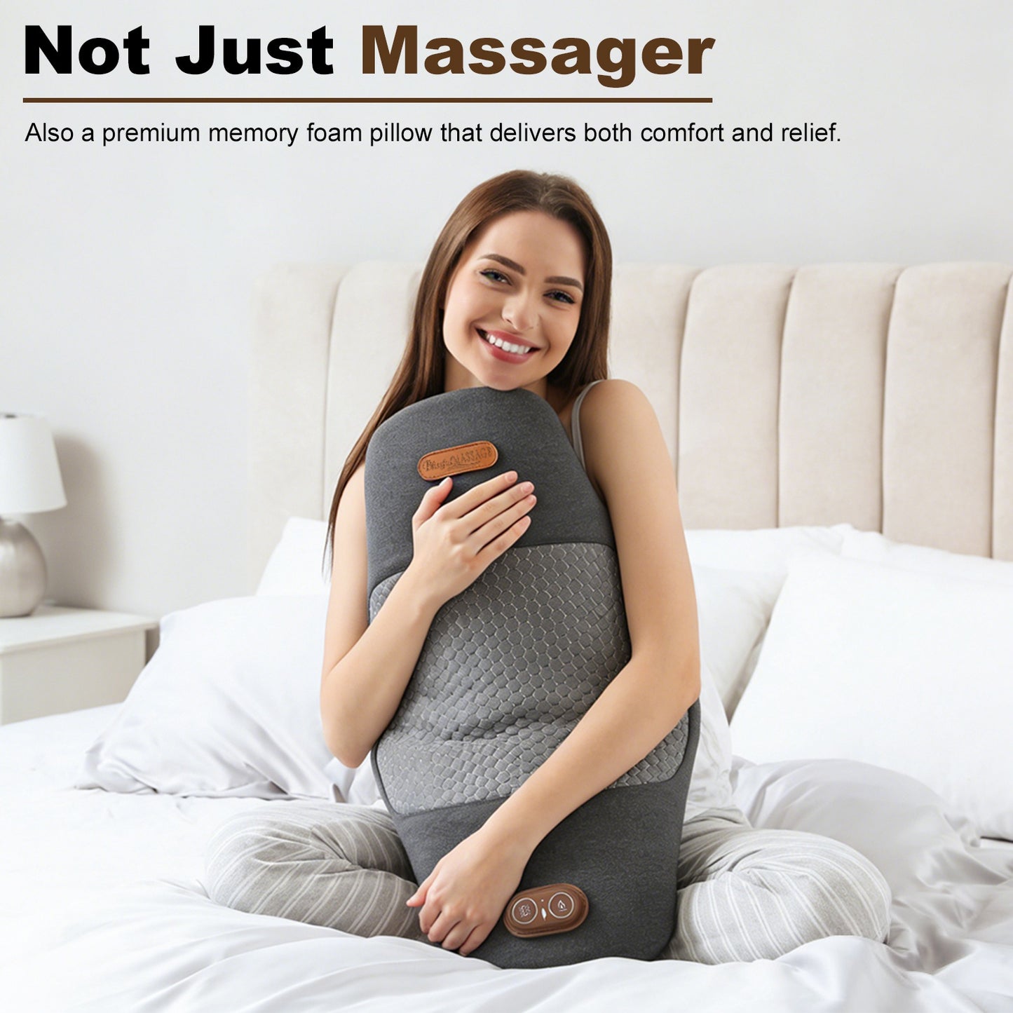 Electric Lumbar Massager Pillow with Heat & Vibration