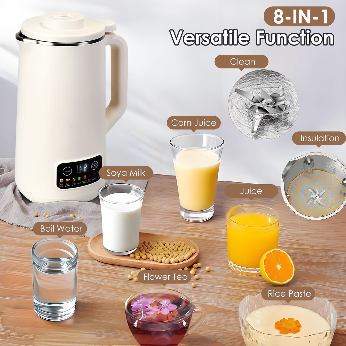 Nut Milk Maker 27oz with Delay Timer & Self-Cleaning