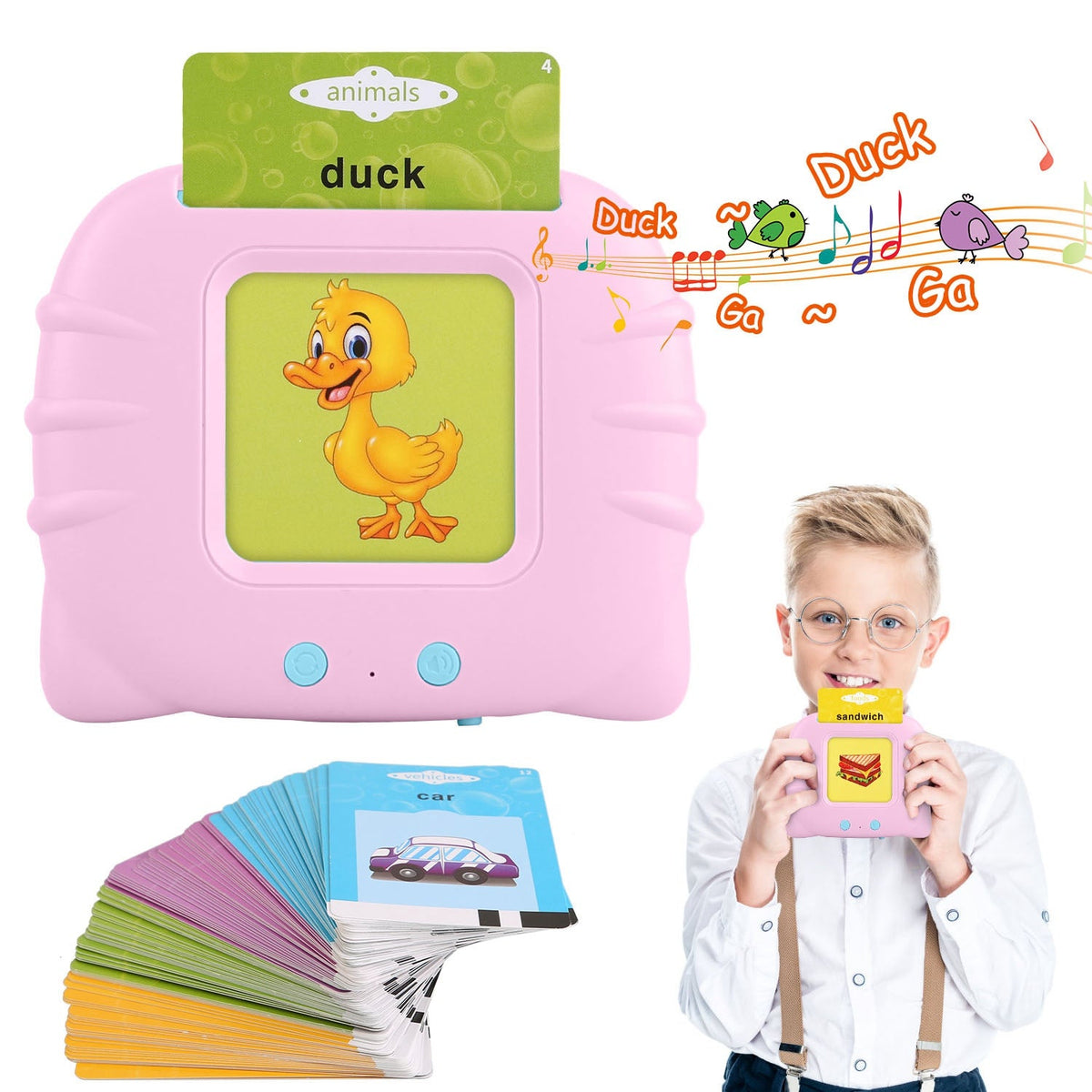 224 Words Kid Flash Talking Cards 112 Card Electronic Cognitive Audio Toddler Reading Machine Animal Shape Color Repeated Learning Cards English For C