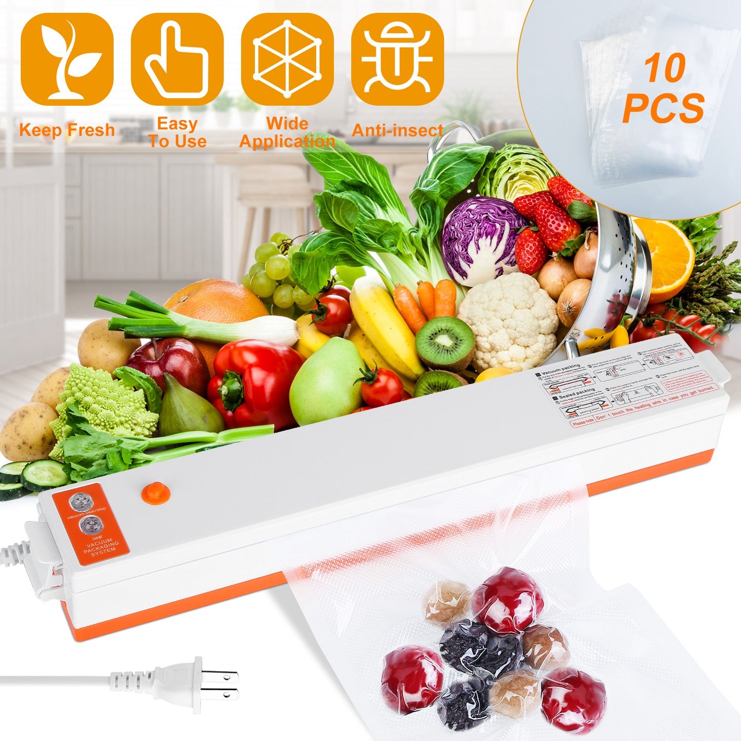 Electric Vacuum Sealer Machine for Food Preservation