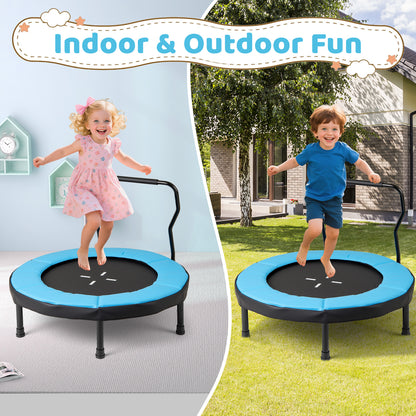 40-Inch Kids Trampoline with Adjustable Handlebar
