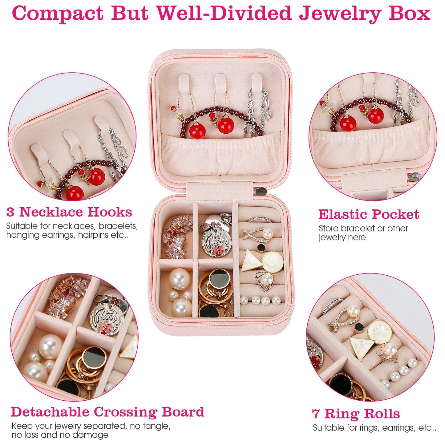 Mini Jewelry Storage Box with Travel Case Organizer