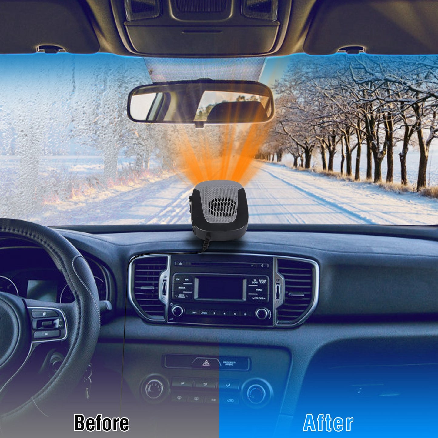 12V Portable Car Heater & Defroster Fan 150W