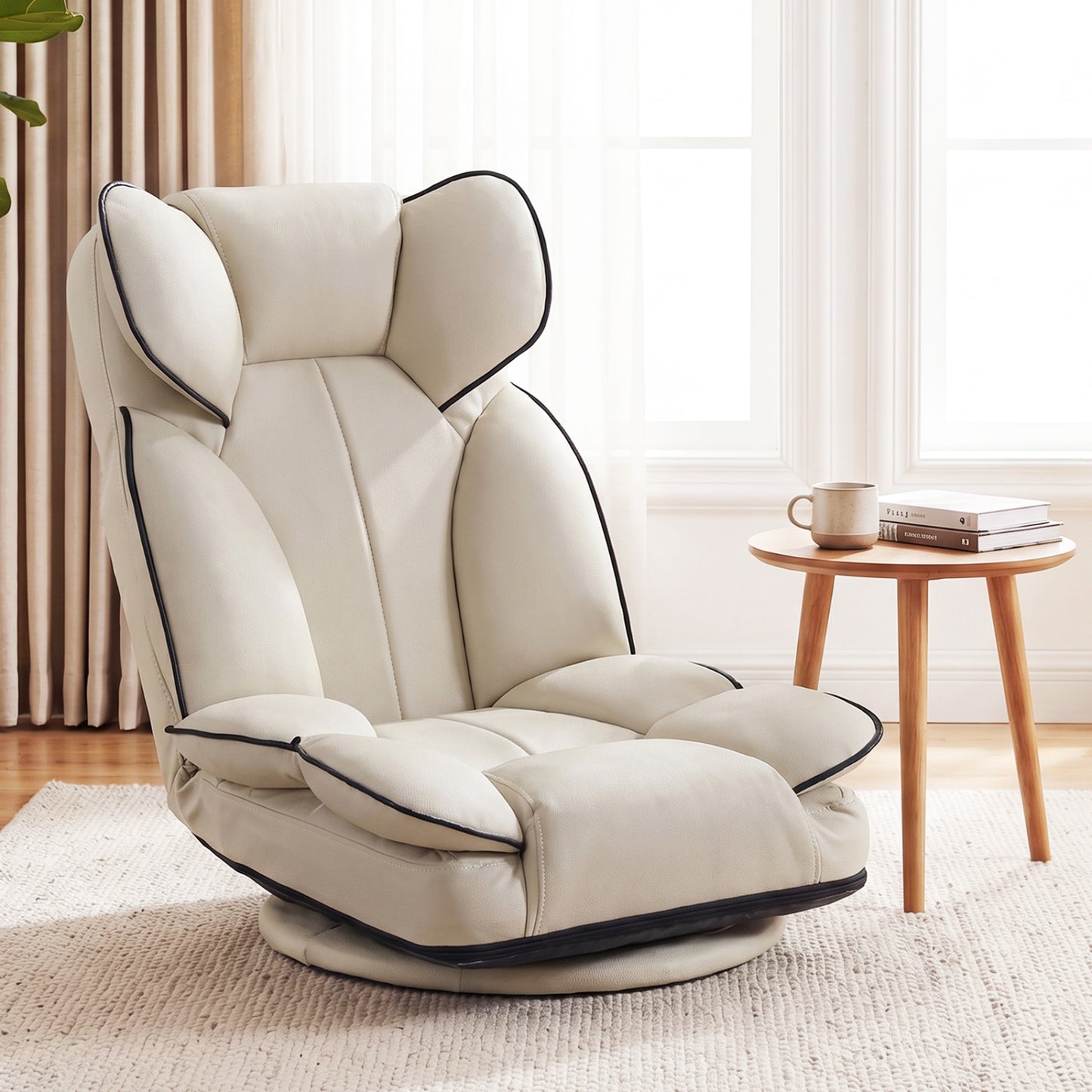 Swivel Floor Gaming Chair with 6-Position Adjustable Backrest