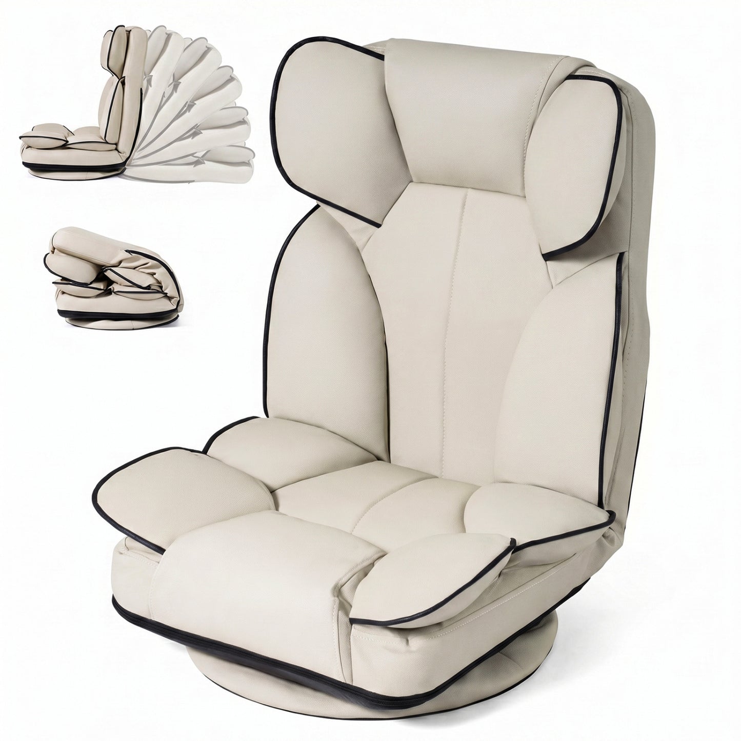 Swivel Floor Gaming Chair with 6-Position Adjustable Backrest