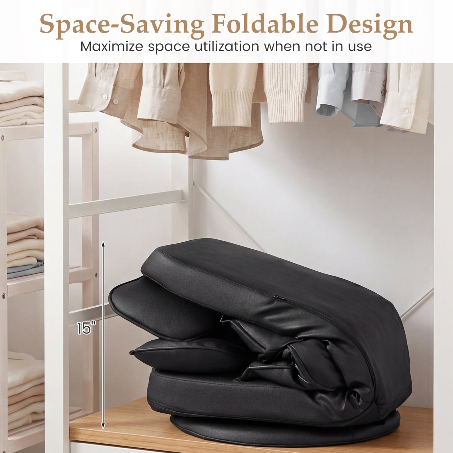 Swivel Floor Gaming Chair with 6-Position Adjustable Backrest