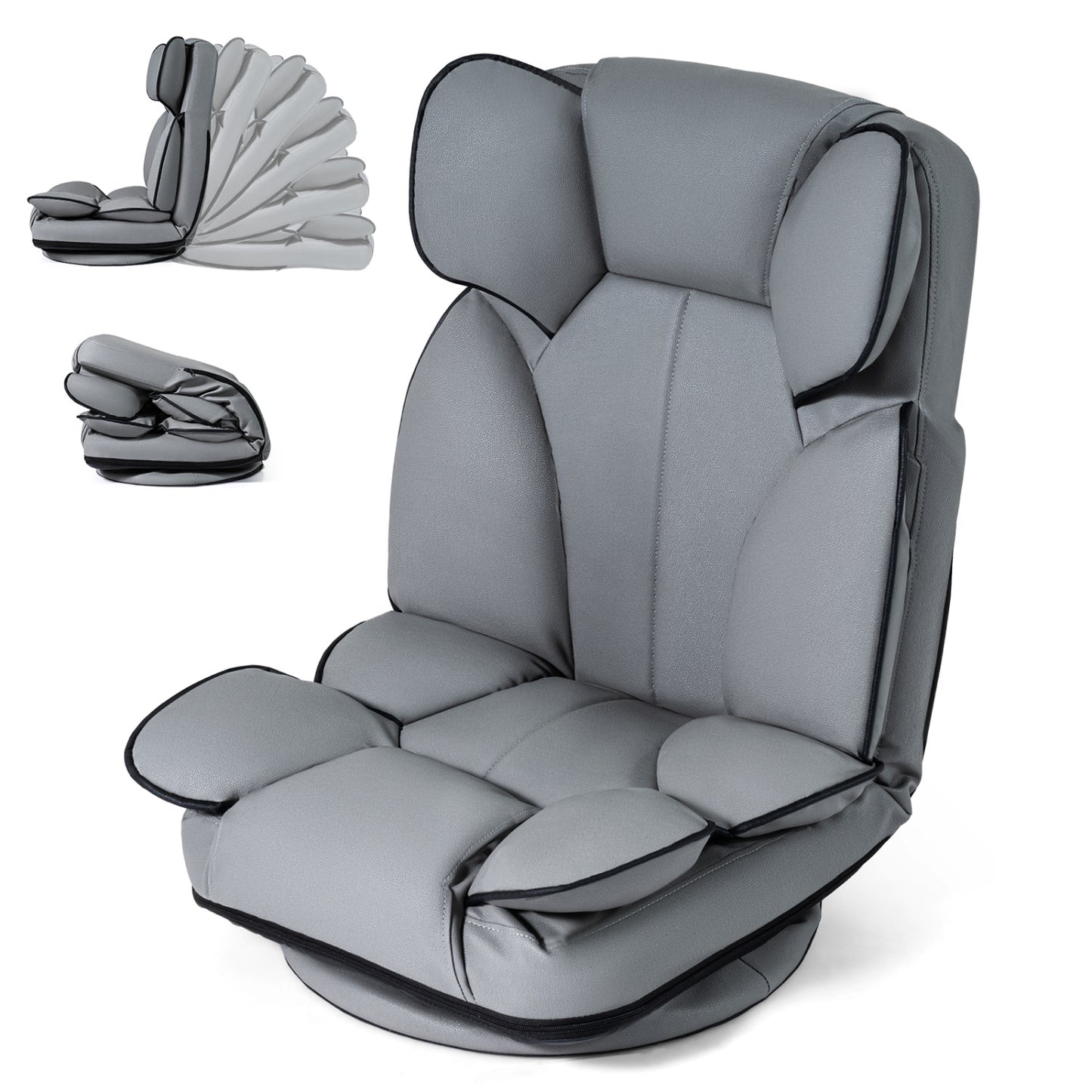 Swivel Floor Gaming Chair with 6-Position Adjustable Backrest