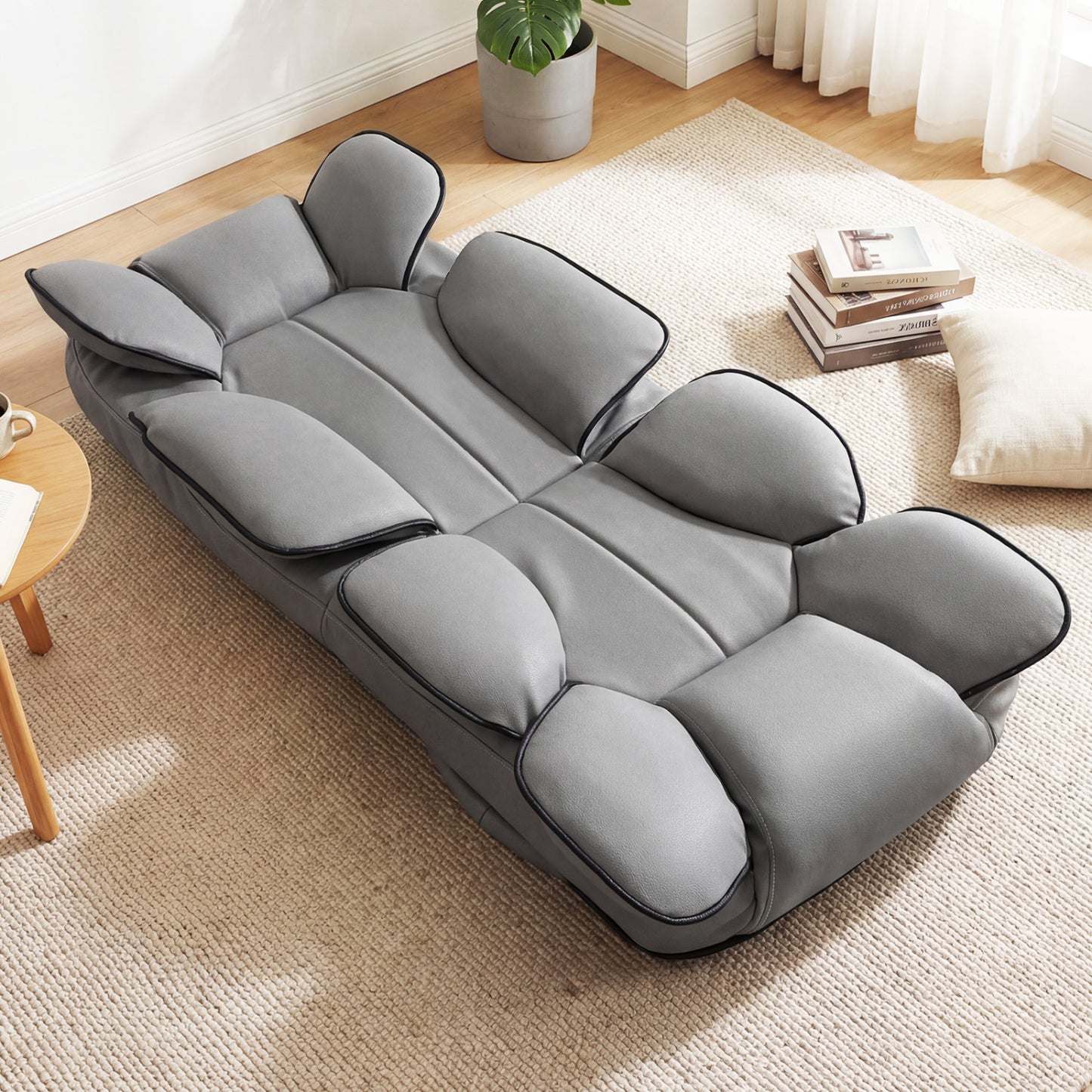 Swivel Floor Gaming Chair with 6-Position Adjustable Backrest